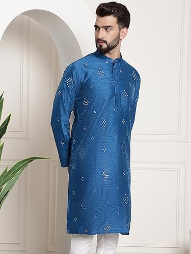Image of SOJANYA (Since 1958 Men's Silk Blend Designer Long Kurta