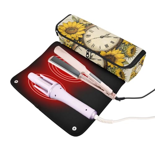 Bolsa de Viaje para Herramientas de Cabello con Almohadilla Resistente al Calor para Plancha, Alisadores, Rizos - Accesorio de Viaje Portátil miniatura 2