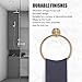 AONYAYBM Towel Ring, Hand Towel Holder for Bathroom Wall, Gold Towel Ring, Antique Brass Stainless Steel Wall Mounted Bathroom Hand Towel Holder with Expansion Screws and Hex Wrench for Bathroom