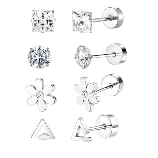 TEOZBLU 8 Pcs Piercing Tragus Mujer Hombre Piercing Acero Quirurgico Piercing Labio Labret Helix 20g 8mm Plata Barra De Labios Zircón Flor Triángulo Piercing Para Hélice Joyería De Parte Trasera Plana | Ya disponible en tu tienda friki favorita! En mundofriki.es! TEOZBLU 8 Pcs Piercing Tragus Mujer Hombre Piercing Acero Quirurgico Piercing Labio Labret Helix 20g 8mm Plata Barra De Labios Zircón Flor Triángulo Piercing Para Hélice Joyería De Parte Trasera Plana | Ya disponible en tu tienda friki favorita! En mundofriki.es!