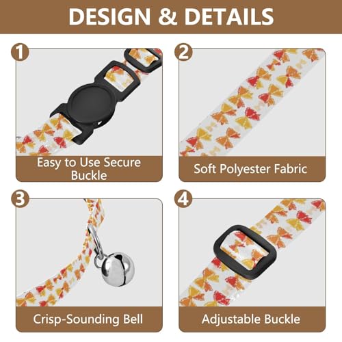 Collar para perro con estampado colorido y campana, 2 unidades miniatura 5