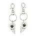 Lux Accessories Marijuana Leaf 420 Weed Pot Broken Heart BFF Best Friends Keychain Set.
