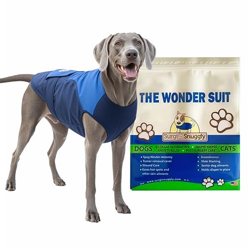 SurgiSnuggly Veterinary Invented Dog Surgical Recovery Suit for Female or Male Dogs,Spay, Neuter Onesie, The Original Surgical Recovery Bodysuit for After Surgery Small, Medium, Large Dogs LL BB EC