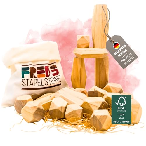 NatureXcaps Fred's STAPELSTEINE - FSC® 100% - Montessori Spielzeug -...