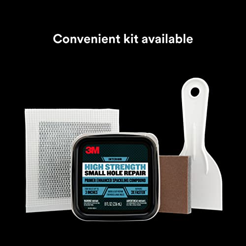 3M High Strength Small Hole Repair Kit With 8 Fl. Oz Spackling Compound, Self-Adhesive Patch, Putty Knife, And Sanding Pad #TOP2