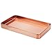 mDesign Modern Decorative Metal Guest Hand Towel Tray Holder Organizer for Disposable Paper Napkins, Jewelry, Makeup - Bathroom Vanity Sink Counter Organization - Unity Collection - Rose Gold