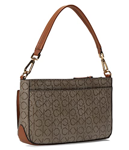 Calvin Klein Women's Lucy Triple Compartment Shoulder Handbag, Almond, OS | Women's, 4 Pockets, Removable Crossbody Strap, Triple Compartment, Work - image 6