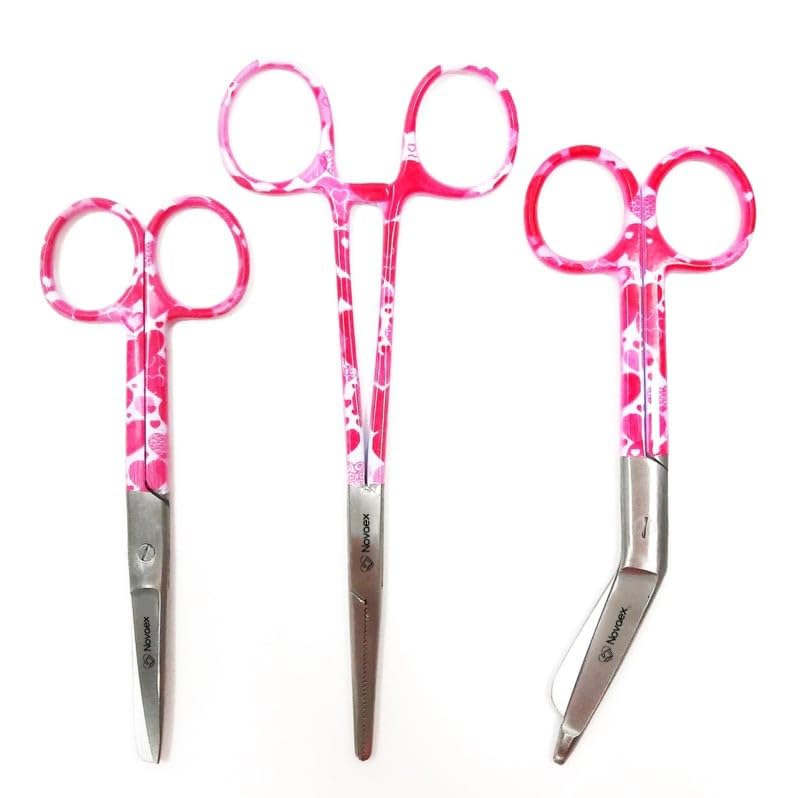 Set de ciseaux d'infirmière "Amour Rose" - Ciseaux à bandages - Accessoires infirmiers - Ciseaux de premiers secours - Ciseaux médicaux - Kocher - Cadeau pour infirmière