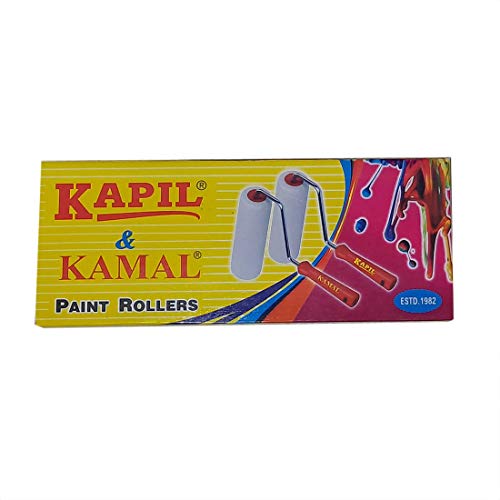 Image of KAPIL Painting Tools Combo of 1 Premium Paint Tray for 9 inch Paint Rollers, and 1 KAPIL Wall Paint 6 INCH Foam Roller (Imported Premium) - White Colour
