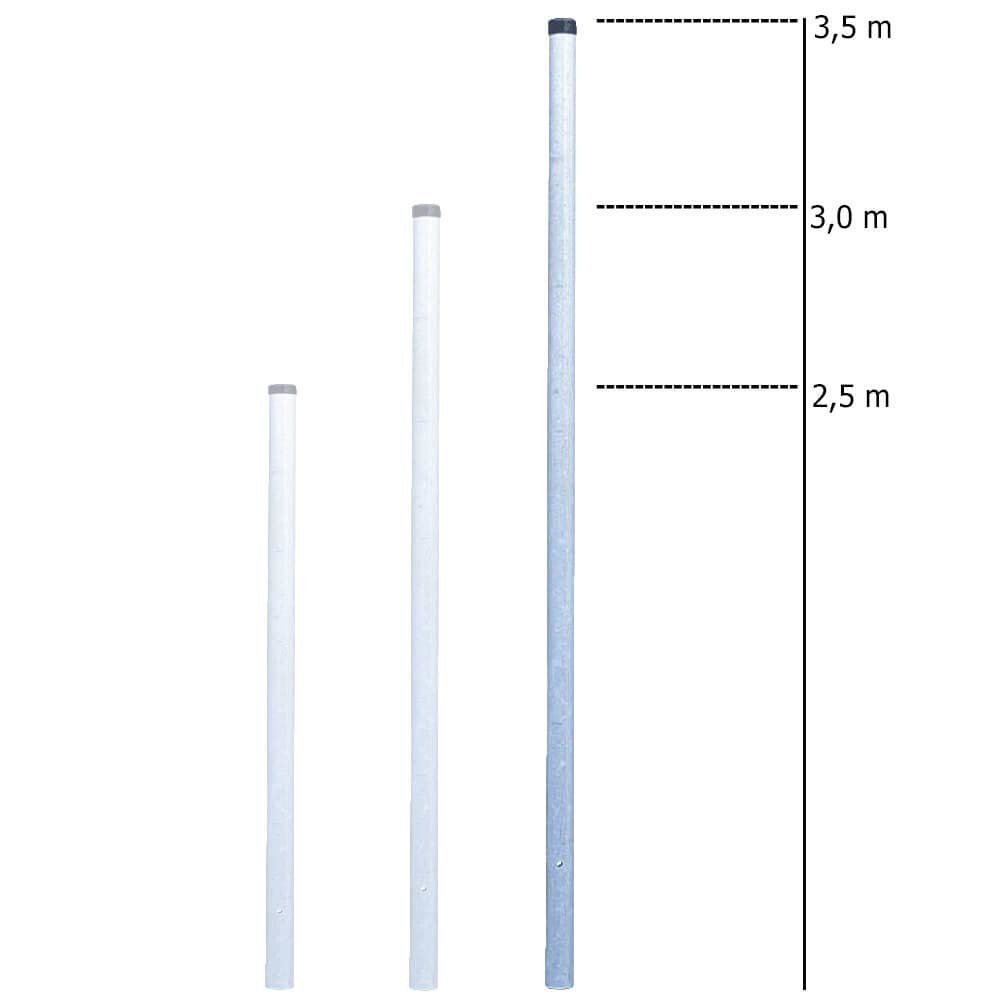 BIGPACK 5 x Rohrpfosten zum Einbetonieren, Ø 6 cm, Länge 3,5 m, aus Stahl, Art.-Nr. 610393 | Schilder Pfosten | Stahlrohrpfosten