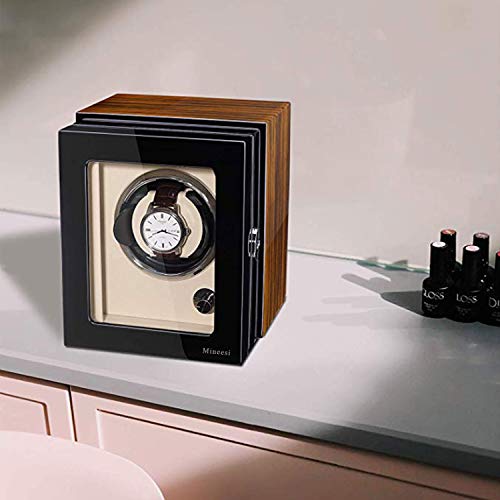 image for Watch Winder,Mineesi Single Watch Winder for Rolex with Japanese Mabuc