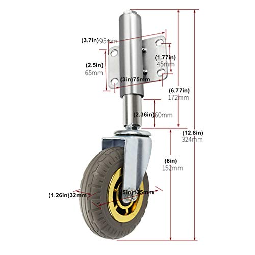 Roulette pivotante robuste avec amortisseur rétractable 60mm - 7