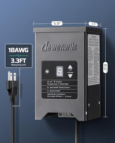 Dewenwils HCLT03A 150W Low Voltage Landscape Lighting Transformer, 120V To 12/15V Ac, Metal Shield, Outdoor Low Voltage Landscape Transformer thumb #7