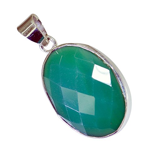 Collier Onyx Vert Véritable en Argent Cadeau Idéal Femme pour Anniversaire et Fêtes