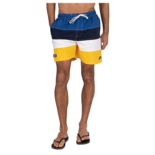 ellesse Portofino Herren Gelb Marineblau und Weiß Badehose - Gelb, XS