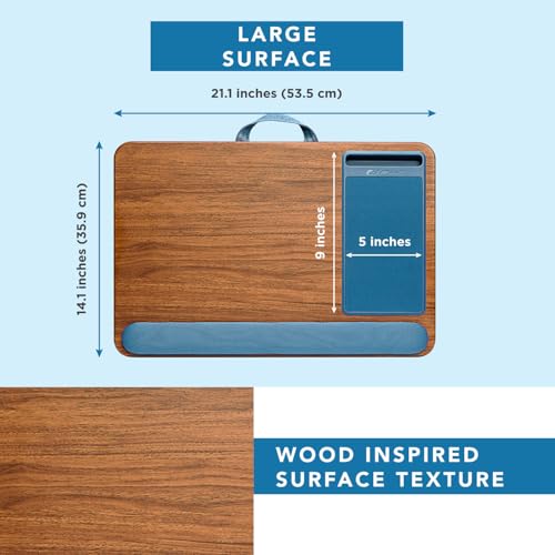 Image of LAPGEAR Home Office Pro Lap Desk - Espresso Blue, Fits 15.6 inch Laptops