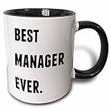 3dRose 'Best Manager Ever, Black Letters On A White...