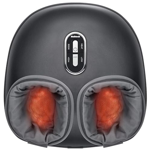 : Massaggiatore per piedi shiatsu Nekteck con calore lenitivo, terapia di impastamento profondo, compressione dell'aria, miglioramento della circolazione sanguigna e benessere del piede