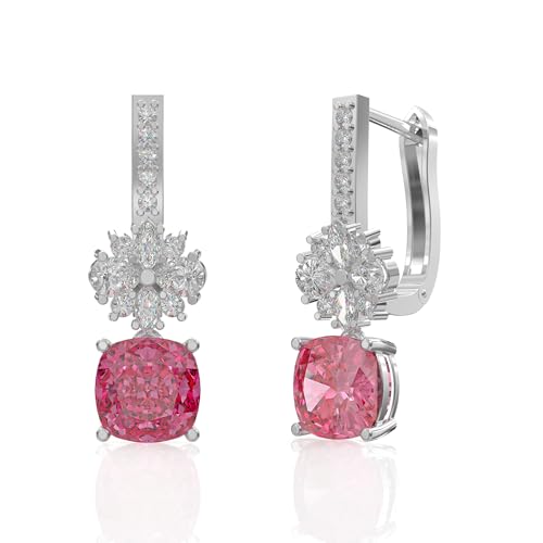 Image of 925 Sterling Silver Floral Cluster Stud Earrings for Women | Cubic Zirconia Flower Stud Earrings | Hypoallergenic Rhodium Plated Anti-Tarnish Lightweight Silver Jewellery | Daily Wear | Gift for Wife, Girlfriend, Mother, Sister | Birthday, Anniversary, Rakhi