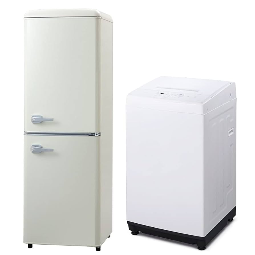648 スタイリッシュデザイン 冷蔵庫 洗濯機 セット 小型 一人暮らし