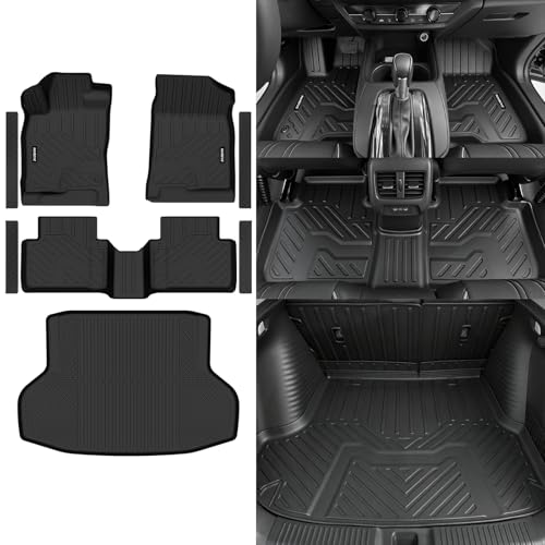 Naibeve Floor Mats for Honda Civic 2016-2021 Sedan - All Weather Custom Fit for Honda Civic Sedan Floor Mats & Cargo Mat & Door Sill Guards Waterproof Interior Accessories
