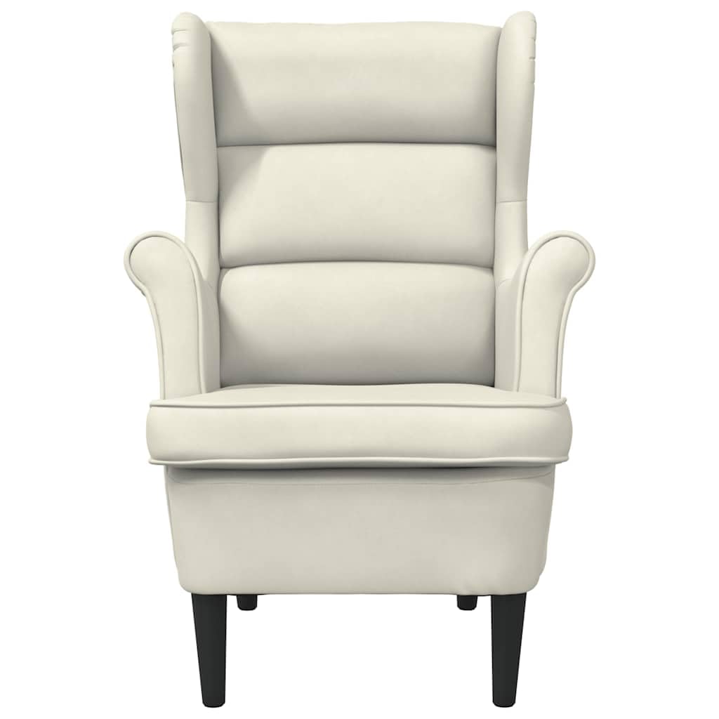 vidaXL Sillón de Terciopelo Blanco Crema