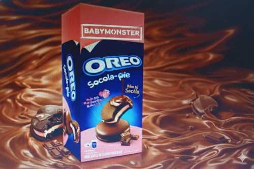 Image of BABYMONSTER OREO Socola Pie Chocolate Sandwich Cookies with Strawberry Cream Filling Limited Edition, Each 6 X 168g X Pack Of 2 (Product Of Vietnam) Fro DECADENT
