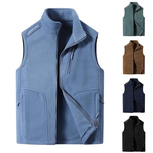 Chalecos de invierno tipo chaleco de forro polar para hombre sin mangas 2