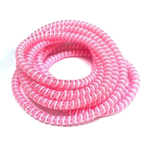 Image of J'TTON Spiral Triple Color (2 Pcs) 1.4 Meters Each-Full Size Cable Cord Charger Protector Saver Winder for iPhone & Android Charging Cables (Pink)