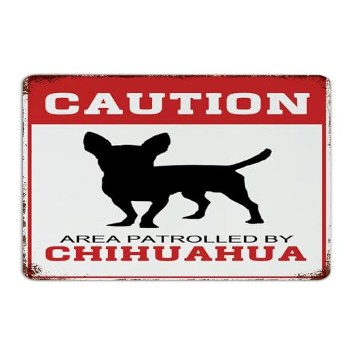 Plaque en métal pour chambre pubs club et zone de garde chihuahua