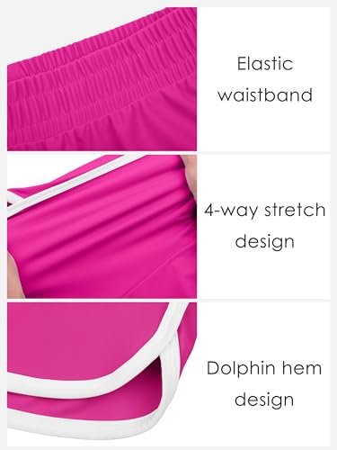 Resinta 4 Packs Girls Soccer Shorts Girls Athletic Shorts Quick Dry Workout Dolphin Kids Active Shorts3
