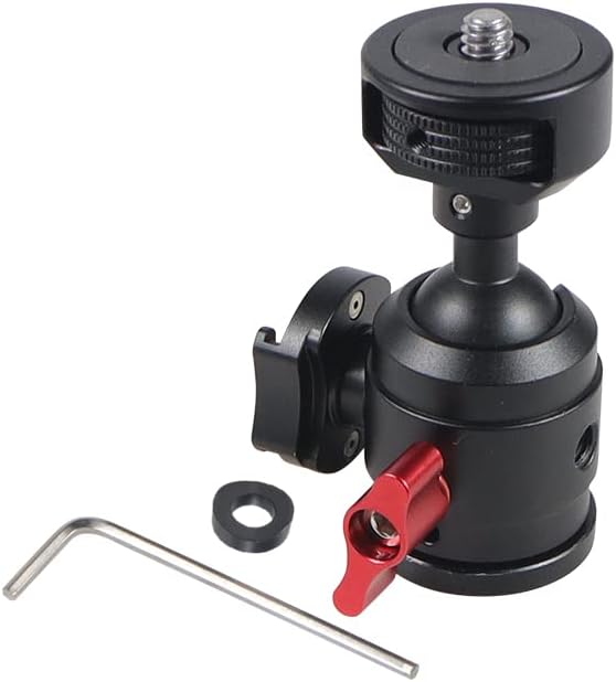 FEICHAO Swivel Tripod Ball Head 1/4" Screw Cold Shoe Mount Adapter for SLR Camera Tripod Microphone Expanded Accessories (Type D)
