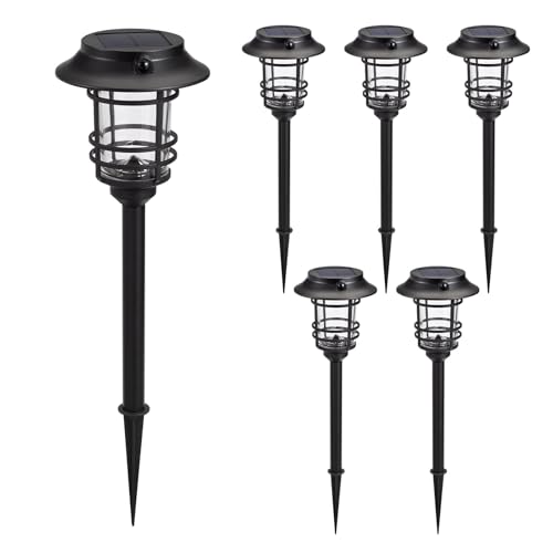 Mesh Linkable Series 6-Pack Solar LED Security Pathway Light w/ LiFePO4 Battery, 300LM...