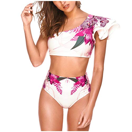 wjiNFDFG Langarm Herren Blau Sexy-Zweiteilige für Frauen mit Blumendruck...