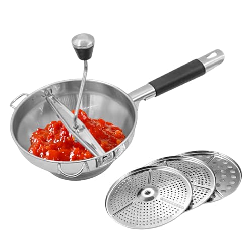 Patatas | Pasapuré para patata,Calidad Alimentaria Manual Con 3 Discos De Molienda Desmontable Picadora Para Casa Ajo Fruta Puré Tomate Cocinar Aguacate