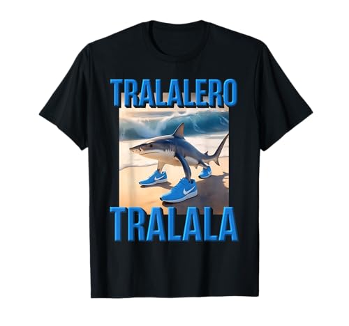 Tralalero Tralala Italiano Brainrot Shark Sneakers AI Meme Maglietta