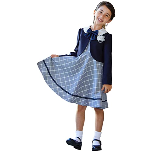 [ショパンドゥ] ネイビー 格子 アンサンブル キッズ 1201-8316 120cm ネイビー
