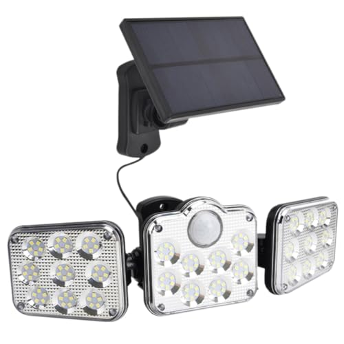 Lampe murale solaire LED 3 têtes détecteur de mouvement pour jardin étanche