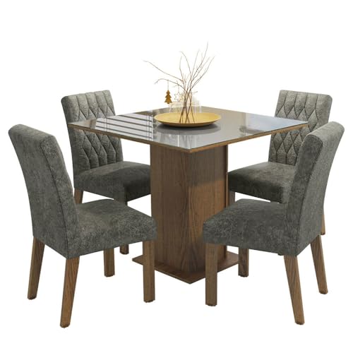Recopilación y reviews de Comedor vidrio 4 sillas los preferidos por los clientes. 35 Madesa Juego de Comedor Mesa con Tapa de Vidrio 4 Sillas Anaju