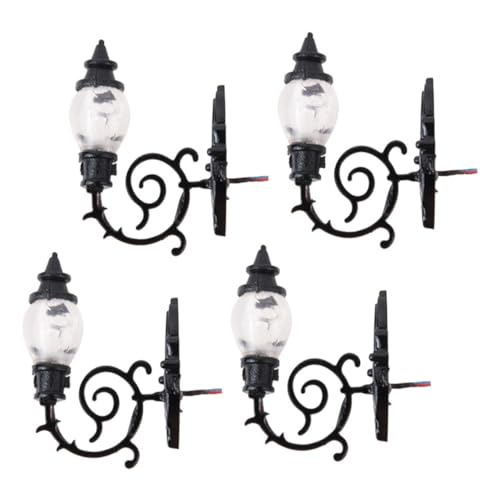 HEALSOPTHY 4個 ドールハウス用壁ランプモデル 暖色光 小型サンドテーブル素材 ミニチュア風景ライト装飾