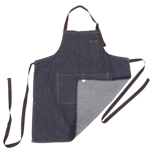 KICHOUSE 1pc Kitchen Apron Gardening Apron Halter Neck Apron Industrial Apron Dishwasher Apron Adjustable Bib Apron Sleeveless Apron Chef Apron Barbecue Aprons Apron with Pocket Blue