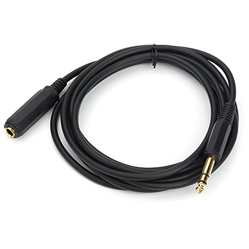 Disino 1/4 Inch Male To Female Stereo Extension Cable Gold Plated Quarter Inch Headphone Extension Cable Cord- 10Ft/3 Meters #TOP1