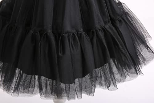 Weileenice Black Flower Girl Formal Dress Ruffle Puffy Tulle 6 7 Junior Bridesmaid Wedding Pageant Birthday Party Funeral Ball Gown Beads Kids Princess Fancy Holiday Photo Shoot Reception Prom Dresses #TOP7