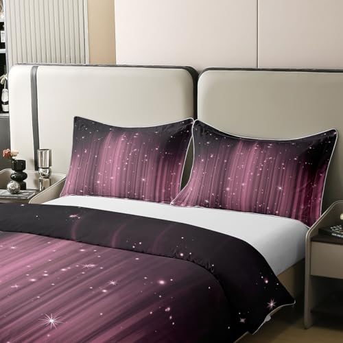 Funda de edredón de algodón premium en degradado morado oscuro King 5
