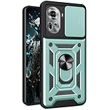 Ysnzaq Armor Case for Oppo Reno 11 Pro,Military-Grade Shockproof Phone Cover with Camera Lens Cover and Built-in Kickstand for Oppo Reno 11 Pro SJ Green