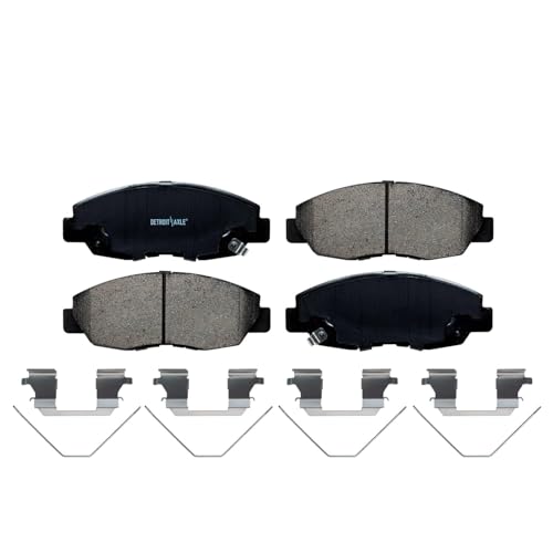 Image of Detroit Axle - Front Brake Kit for Honda Civic 2012-2015 Drilled & Slotted Disc Brake Rotors Ceramic Brakes Pads w /Hardware 2013 2014 Replacement [10.31 inch Rotors]