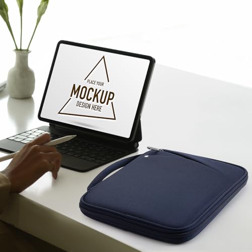 Image of MoKo 9-11 Inch Tablet Sleeve Carry Case Padded Protective Bag with Handle | Fits New 11-inch iPad Air 4 2026 /Pro M5 / A16, iPad 10th /Air 5 /4th 10.9, i-Pad 9 /8th 10.2,Tab S9 /S8 11, Indigo