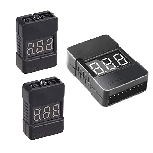 SIPYTOPF 3 Pack BX100 RC 1-8S Low Voltage Buzzer,Sound Alarm Warning Checker,Lipo Battery Tester...