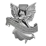 Car Guardian Angel Visor Clip, St. Christopher Metal Medal Bless Driving Safety, Never Drive Faster Than Your Angel Car Visor Clip, Religious Present for New Driver, Family, Friend (1PC)