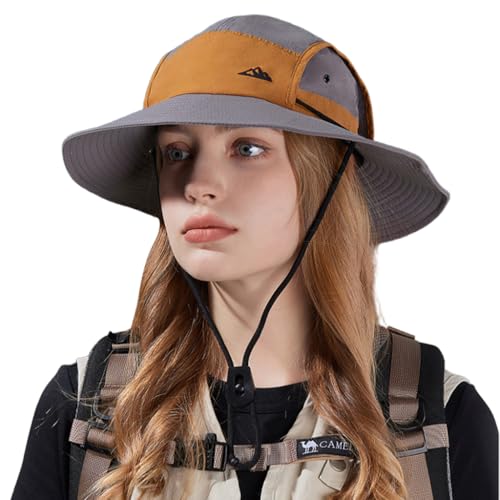 GUSTAVE® Mens Sun Hat Wide Brim Summer Sun Cap UV Protection Fish...